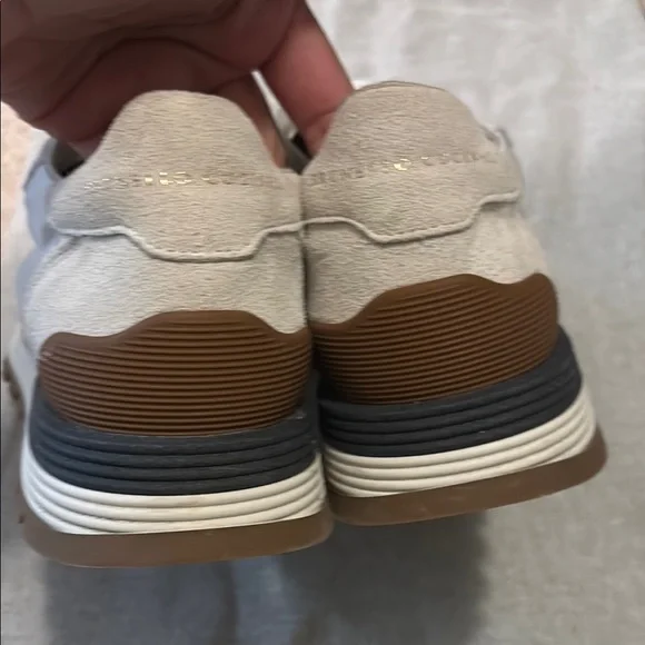 Brunello Cucinelli White and Black Sneakers with Vintage Style - Picture 9 of 10